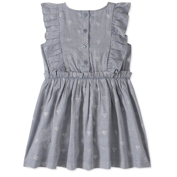 Calvin Klein Toddler Girl's Ruffled Chambray Dress NWT - Picture 2 of 3